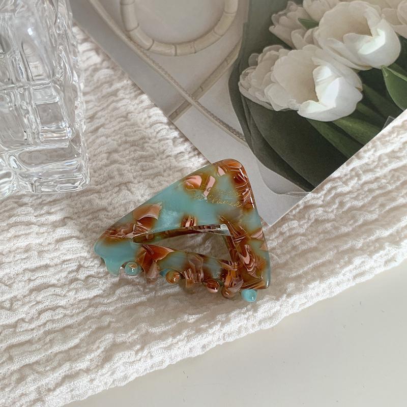 Korean New Fashion 2.5cm Mini Triangle Hollow Colorful Hair Clip Simple Advanced Acetic Acid Shark Clip Hair Accessories