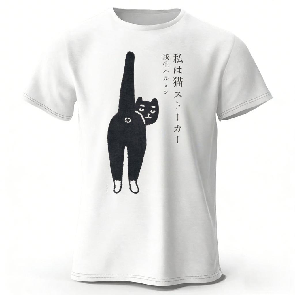 Cat Fun Pattern Men's and Women's Daily Casual Printed Cotton T-shirt Soft Breathable Round Neck Short Sleeves Tops