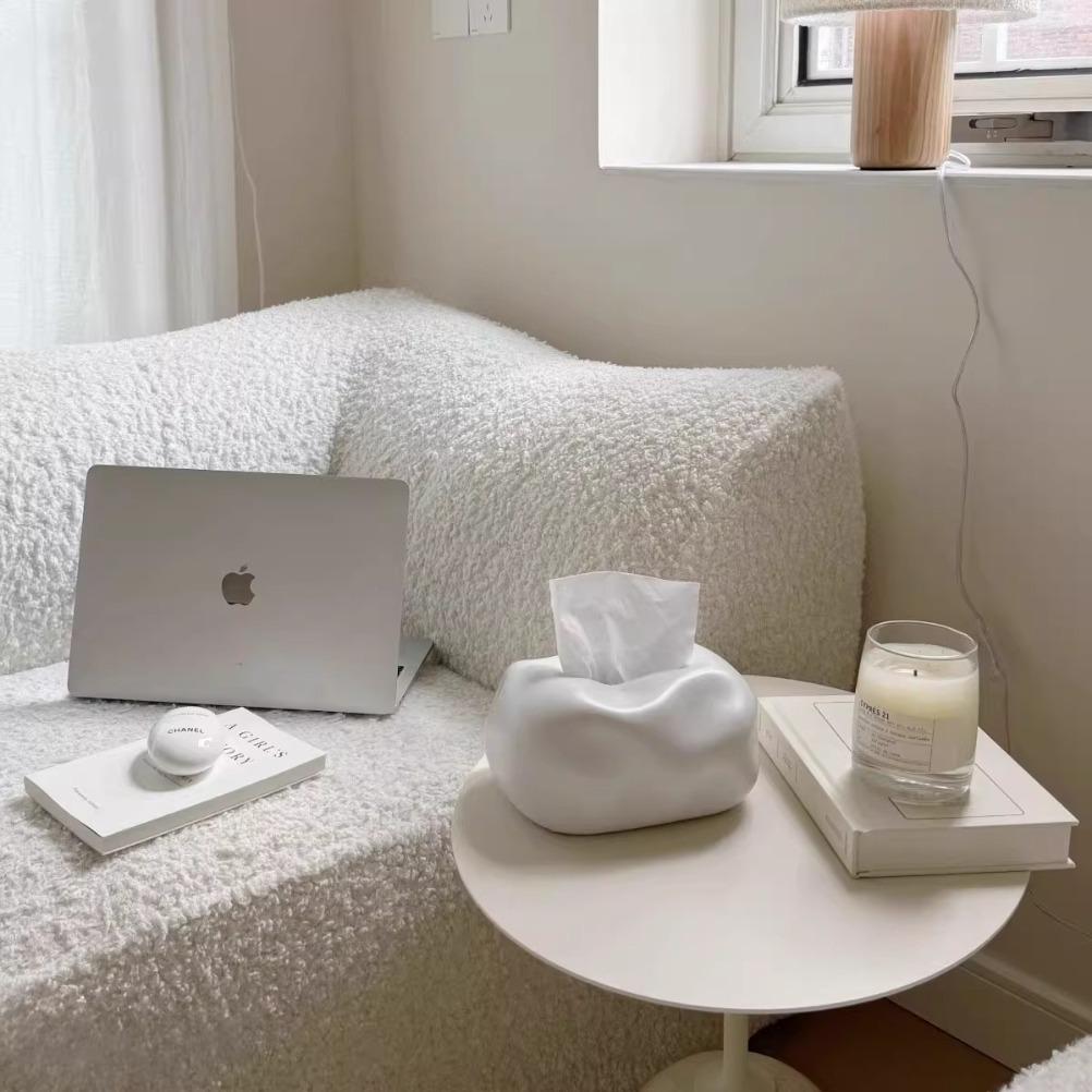 Nordic Ceramic Tissue Box Advanced Napkin Holder Living Room Dining Table Tissue Case Household Tissue Storage Box Decoration