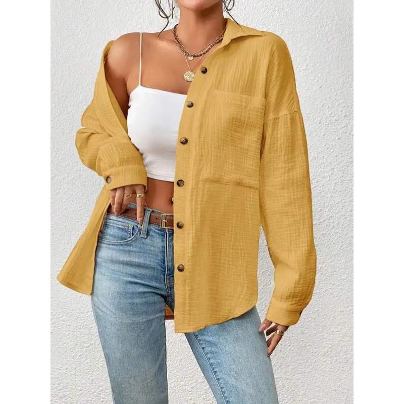Summer Cotton Women Shirts Casual Turn Down Collar Shirt Top Long Sleeve Top Office Lady Elegant Blouses for Women Blusas