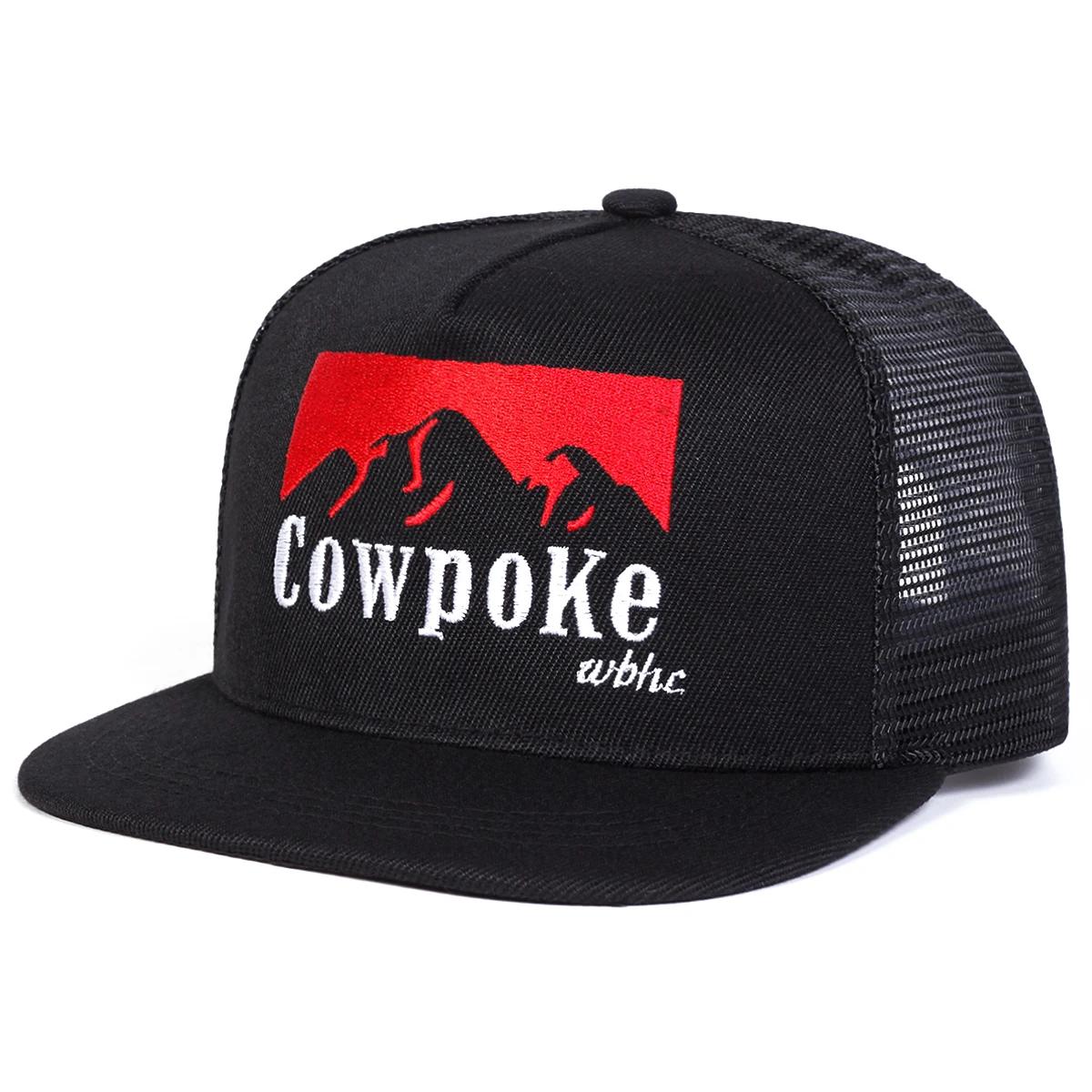 Unisex Cowpoke Stickerei Hip-Hop Netzmützen Frühling Sommer Outdoor Verstellbar Lässig Baseballkappen Trucker-Kappen Sonnenschutzmütze black