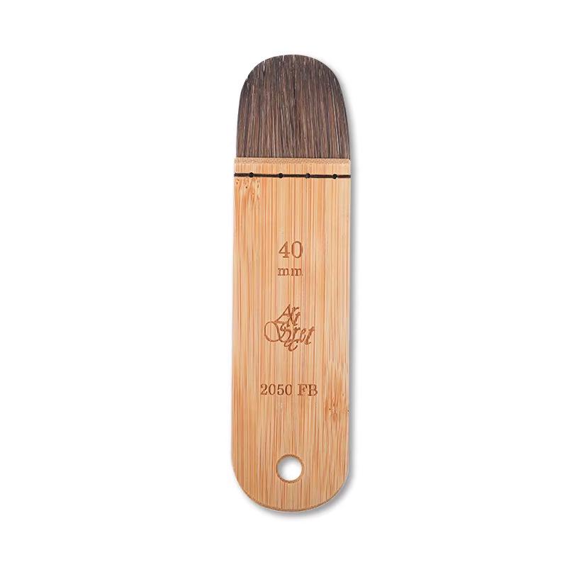 Artsecret Flat Brush with Grey Squirrel Hair Blend & Carbonized Bamboo Handle for Watercolor, Gouache, Oil, & Acrylic Painting