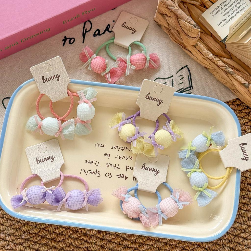 Children's New Cotton-filled Candy Duckbill Hairpin Hairpin Cute Baby Wild Double Ponytail Rubber Band Head Rope