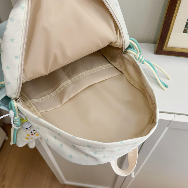 Color Contrast Backpack Women's Star Backpack Student Schoolbag