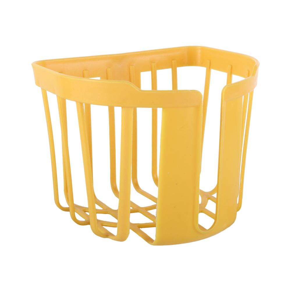 Bathroom Paper Holders Punch-free Plastic for Toilet Round Adhesive Tissue Basket Paper Storage Box Roll Paper Rack yellow