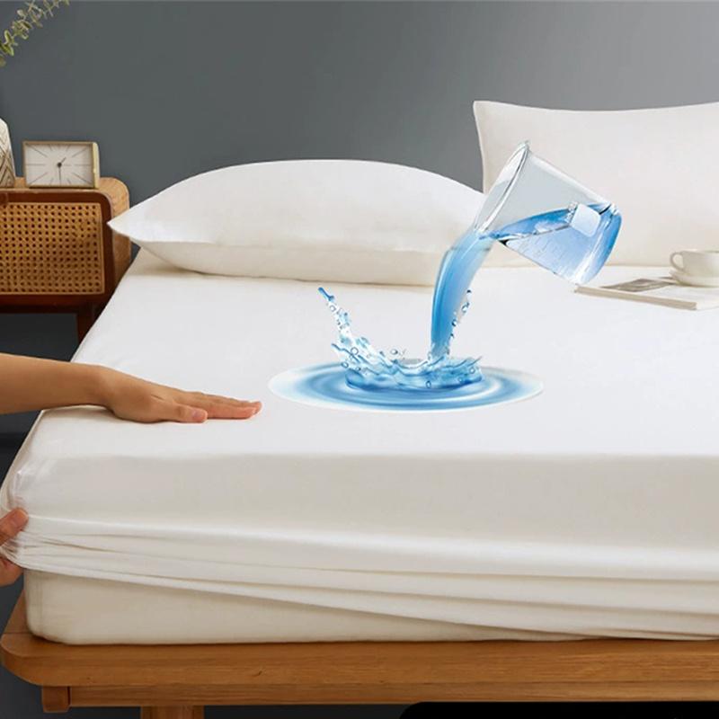 100% Waterproof Solid Bed Fitted Sheet Nordic Adjustable Mattress Covers Four Corners with Elastic Band Multi Size Bed Sheet