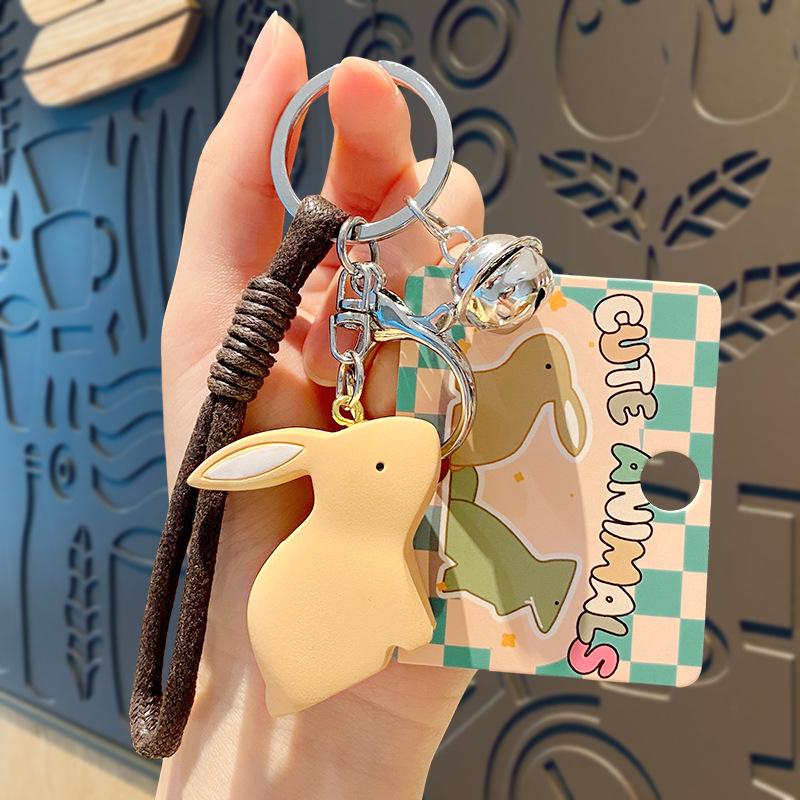 Graceful Minimalist Resin Animal Keychain Doll - Cute Bag Charm for Couples