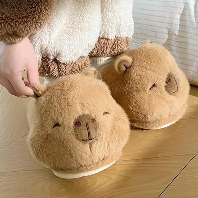 Pantofole da donna da interno soffici invernali nuove in peluche calde carine con cartoni animati da donna morbide in pelliccia antiscivolo da casa da pavimento in cotone