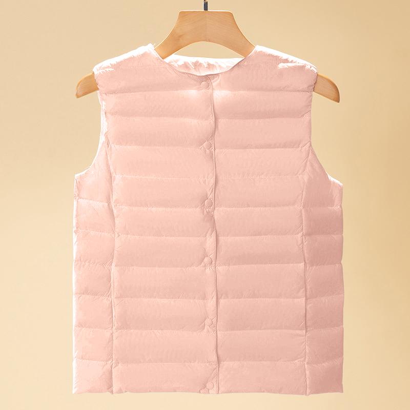 Women's Lightweight Down Jacket, Color, Down Vest With Pockets