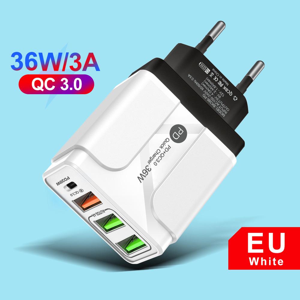 PD33W QC3.0 GaN Multi-Port Fast Charger, 9V/12V European Standard