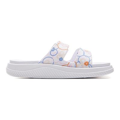 Comfortable Versatile Fashion Non-Slip Wear-Resistant Slide Sandals Women Footwear White Floral AGAV014-1
