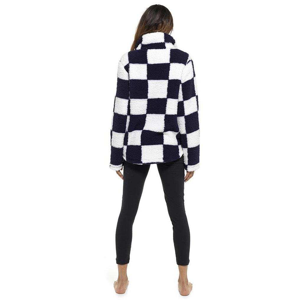 Keanu Womens/Ladies Checked Sherpa Fleece Quarter Zip Pullover