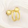 Nidin New Trendy Ball Shape Irregular Geometric Open Rings Adjustable For Female Double Layers Finger Jewelry Accessories Gift