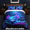 Fantasy Magic Theme Custom Text Or Name 3Pcs Bedding Set,1 Flat Sheet & 2 Pillowcases Personalized Home Bedding