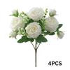 Fake Peony Flowers with 5 Heads Fashion Decorative Fake Flower for Wedding Party