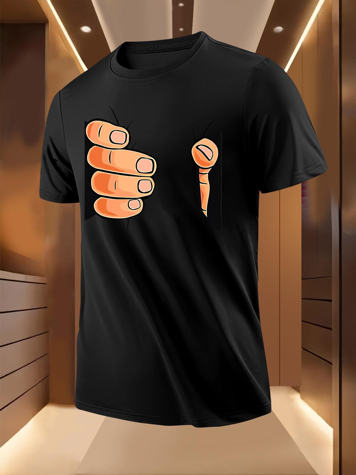 Orange Fist Print Pattern Tshirt XXXL