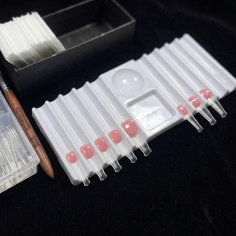 Kunststoff Mehrzweck-Nagelkunst-Stifthalter 10 Fächer Pinselständer Mit Farbpalette Organisieren Und Präsentieren Maniküre-Werkzeug