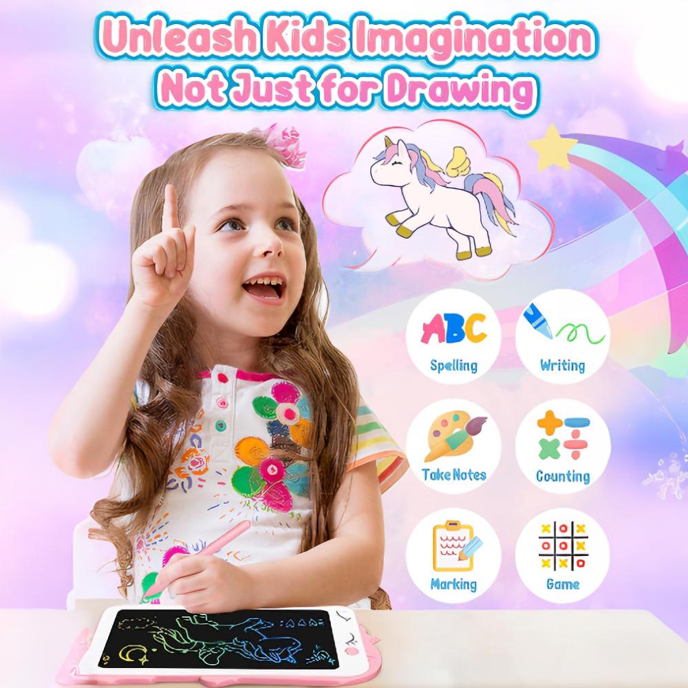 8.5 Inch Unicorn Colorful LCD Writing Tablet for Kids,  Doodle Drawing Board, Learning Travel Essential Toy Birthday Gift 3+