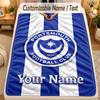 Flannel BlanketPortsmouth FC Custom Name Text Personalized Soft Warm Throw Blanket Home Decor Gift
