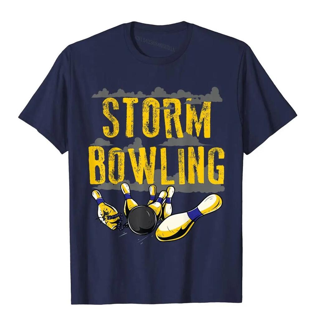 Storm Bowling Rolig Matchande Bowling Team Skjortor T-shirt Prevailing Crazy Cotton Unisex T-shirt Familj julkläder