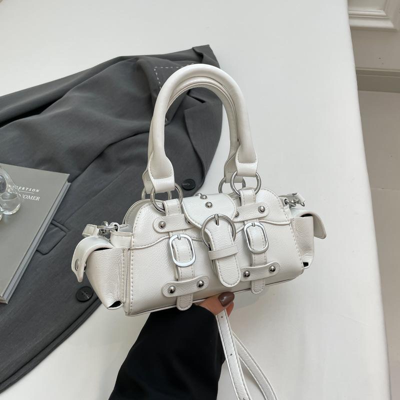 Spice Girl Locomotive Wind Handbag Women's 2025 Spring and Summer New Fashion Rivet Bag Niche Shoulder Oblique Span Bag