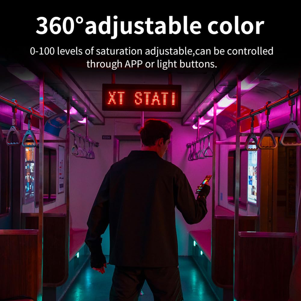 ZHIYUN FIVERAY M20C RGB Photography Compact 20W Pocket Rechargeable Handheld Bluetooth and for YouTube Live and Video Recording Light, 500K-10000K,