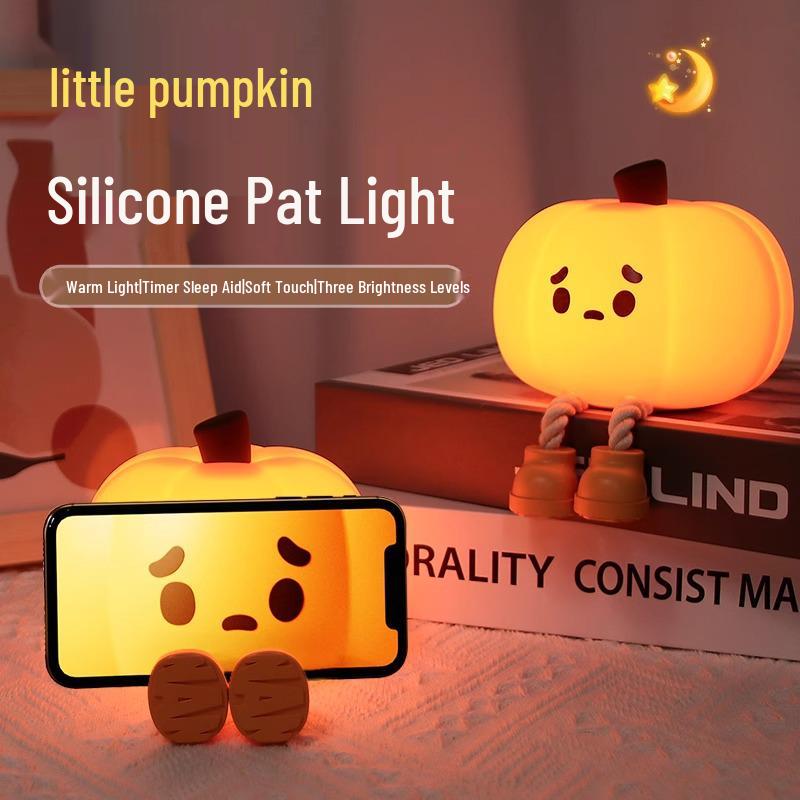 Cross-Border Halloween Pumpkin Silicone Night Lamp - Creative Tap Light for Ambiance