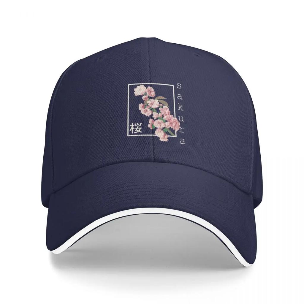 Cherry Blossom Graphic Vintage Japanese Sakura Kanji Aesthetic Baseball Cap Golf Hat Sun  For Children Women's 2025 Unisex's