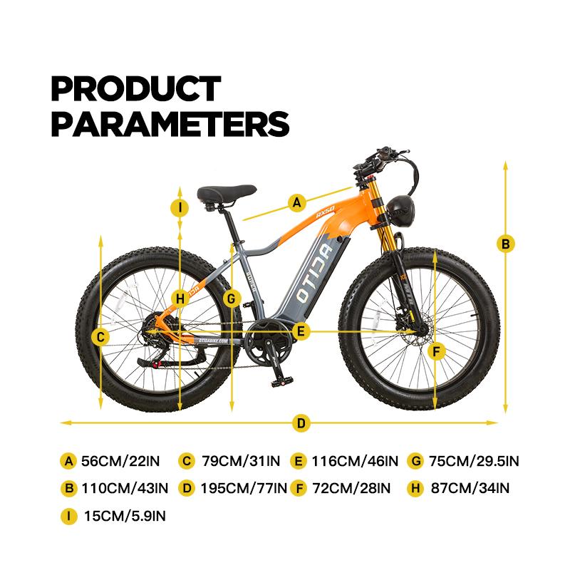 Bici elettriche OTIDA motore 1500W batteria al litio 48V20AH 120KM freno idraulico e-bike 26 pollici mountain bike elettrica per adulti RX50