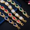 S0165 Hand Jewelry Super Flash Zircon Flower Bracelet Real Gold Plating