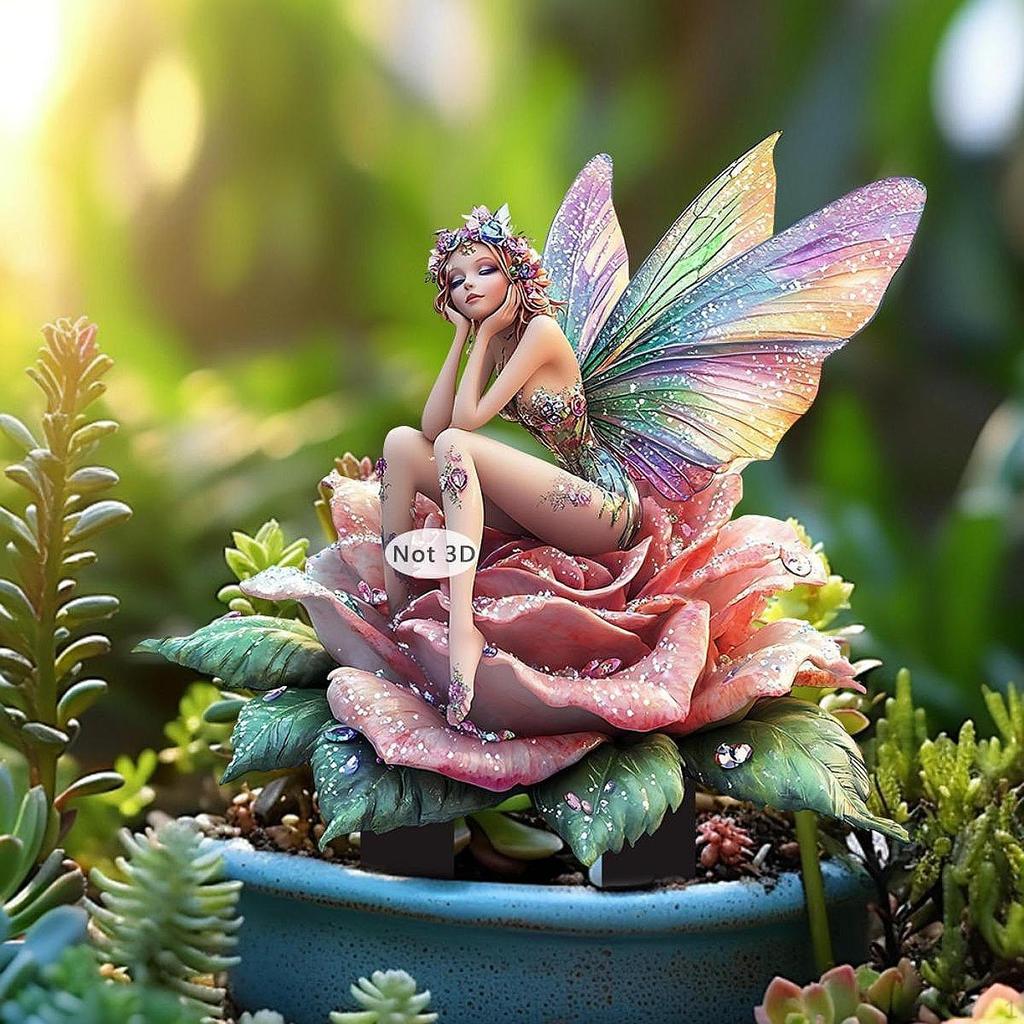 2D Garden Stake Fairy Ground Connector for Patio and Yard Decor