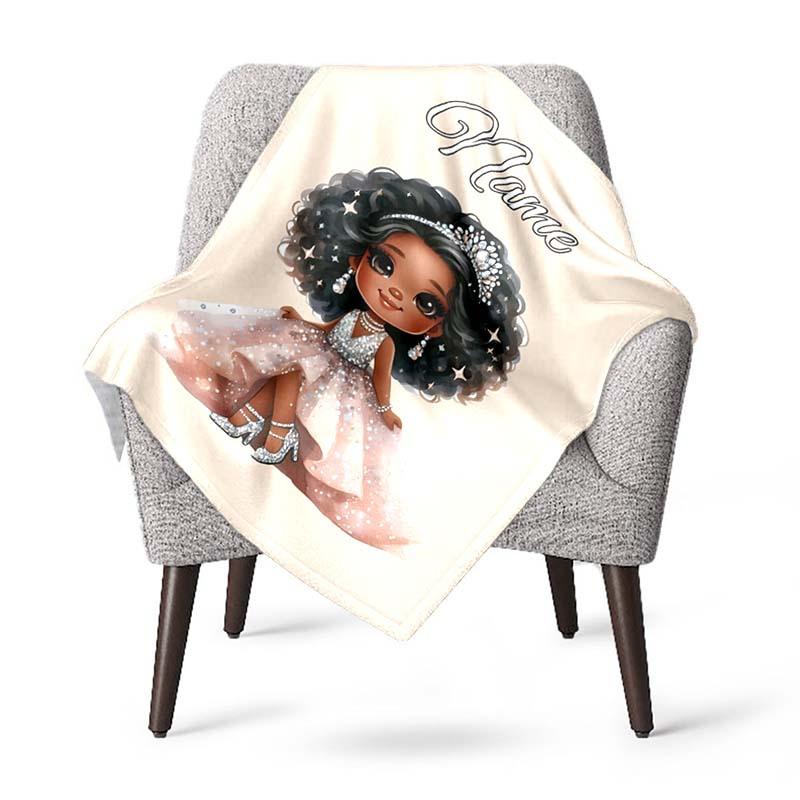Beautiful Princess Dress Customize Your Name Blanket Used For Chair Office Sofa Bed Camping Soft And Warm Giving Friends And Relatives Birthday