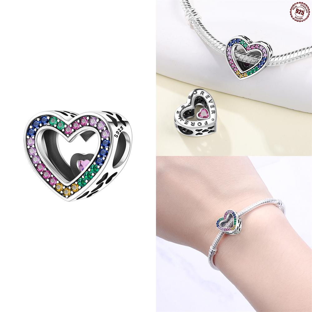 Original Love Pendant Cross Charm Heart Coffee Pink Cat And Dogcopper Beads Fit Bracelet Women Jewelry Valentine Gift Diy