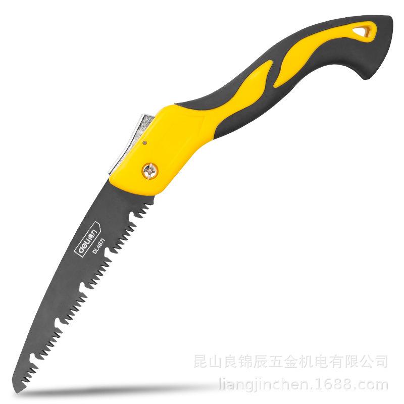 Deli Tools DL4671 Folding Hand Saw with Three-Sided Ground Teeth - Outdoor Multi-Functional