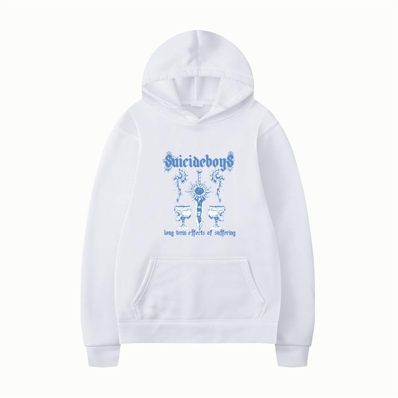 Autumn Winter Sword Letter Print Men Hoodie Vintage Unisex Pullover Men Vintage Graphic Hoody Tops Oversize Clothing