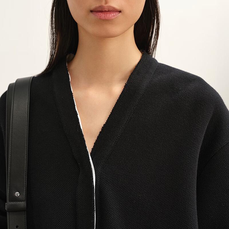 LESS Winter 2025 V-Neck Cotton Blend Sweatshirt