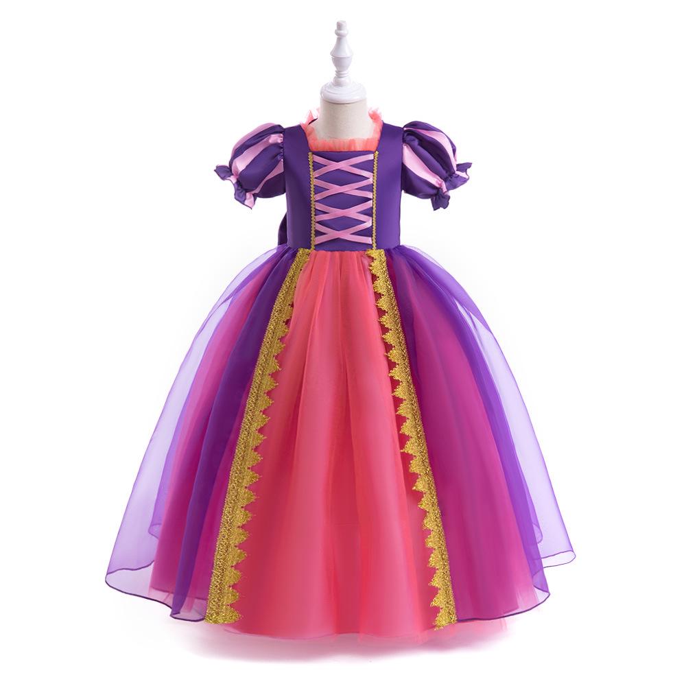 Children's Halloween Sophia Rapunzel Dress - Girls' Puff Sleeve Mesh Costume Gown