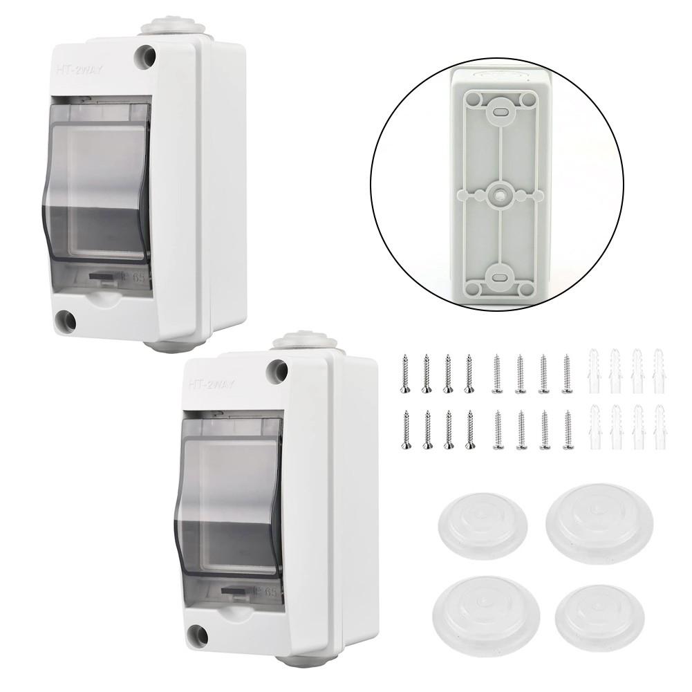 2 Stück Schaltkasten Verteilerkasten IP65-1 Reihe 2 Module Kleinverteiler