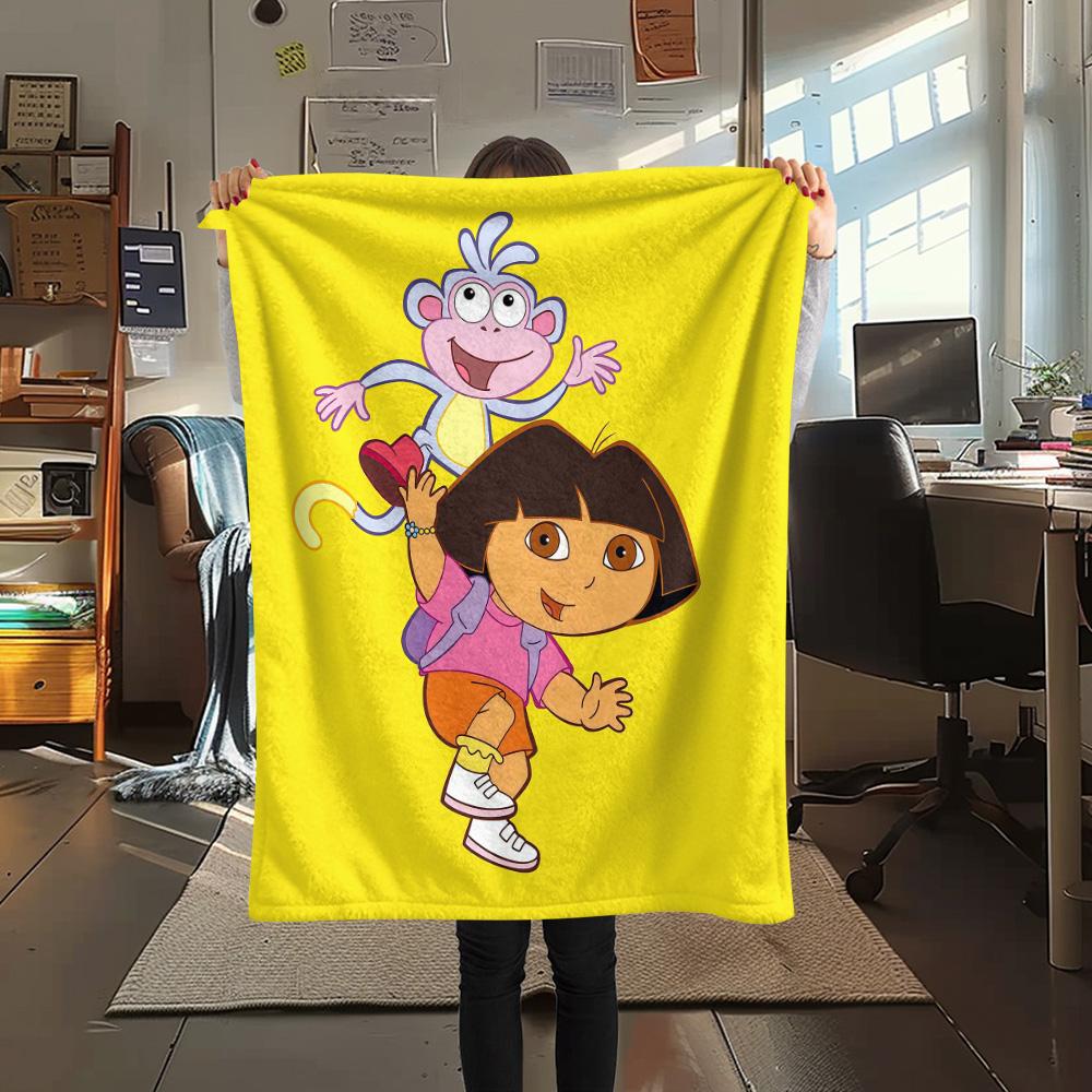 Dora the Explorer2 Flannel Blanket, High quality Comfortable for All Seasons, Home Decor, Warmth and Comfort