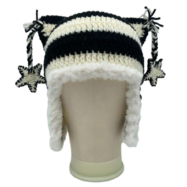 Cartoon Kitten Hat Skiing Photo Props Halloween Thick Hat Adults Kids