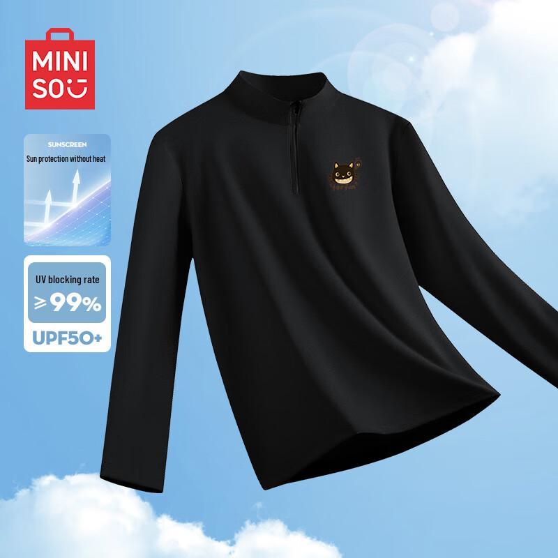 MINISO Men s Half-Zip Quick-Dry Long Sleeve T-Shirt L