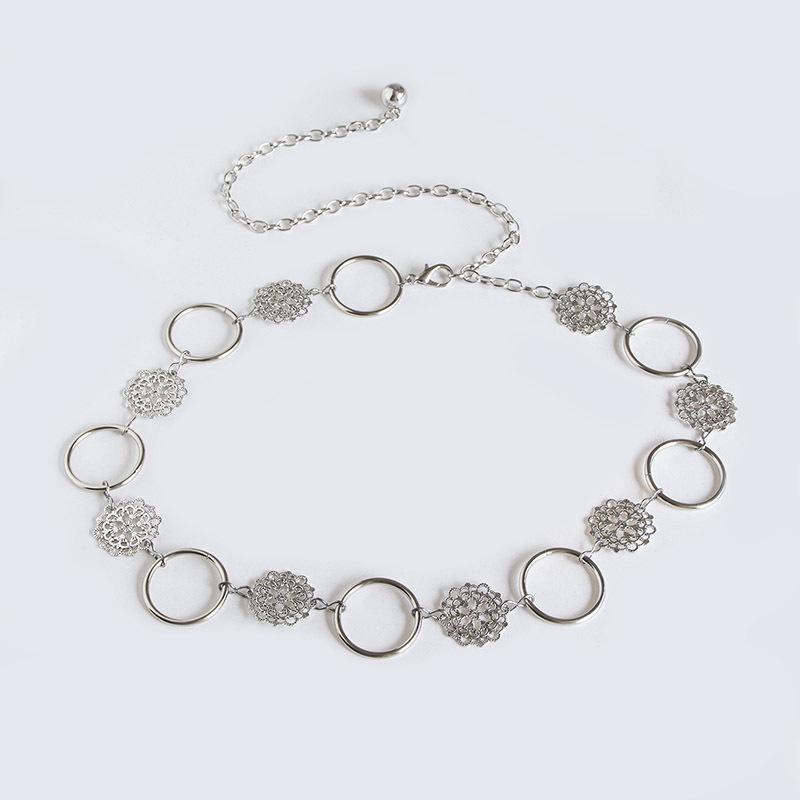 Lanț de talie retro geometric sculptat pentru femei - elegant, versatil, stil occidental clasic