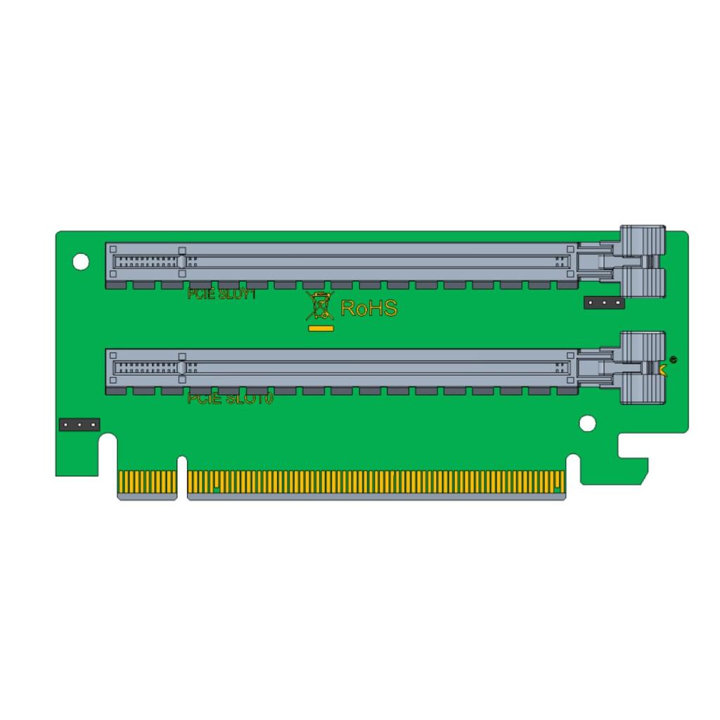 Scheda Riser PCI-Express 16x 10Gtek, Scheda Adattatore Riser a 2 Slot Angolo a L 270 Gradi, Scheda 2U per Server E5 a Due Vie