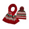 2Pcs/Set Winter Hat Scarf Set Knitting Technology Nordic Style Snowflake Pine Tree Pattern Fur