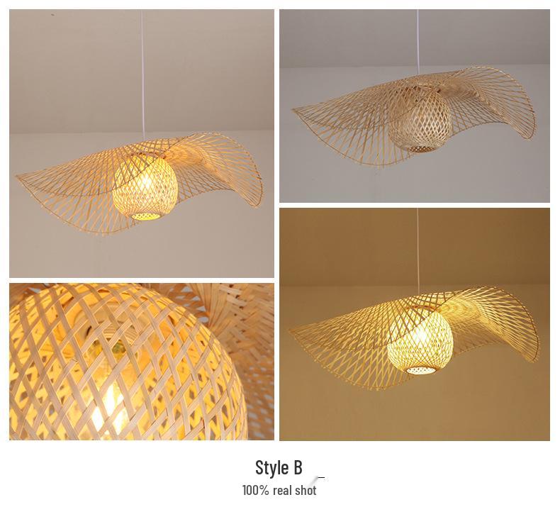 Southeast Asian Bamboo Lantern Pendant Light - Japanese Style Lampshade for Restaurants, Hot Pot Shops, Homestays, Hotels, and Artistic Decor