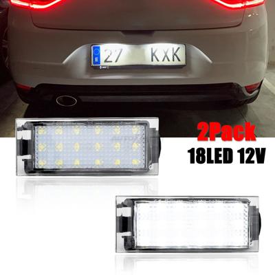 18 LED ksenona baltas krāsas numura zīmes apgaismojums Renault Clio 3 4 Espace 4 Laguna 2 3 Master 2 Vel Satis automašīnām, ārpuse, aizmugurējais lukturis
