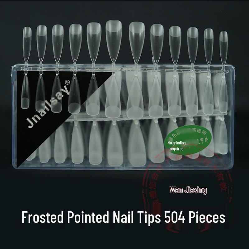 Boxed Nail Art Stickers: 500 Half & Full Cover Transparent Matte French Style Dual-Use Nail Tips