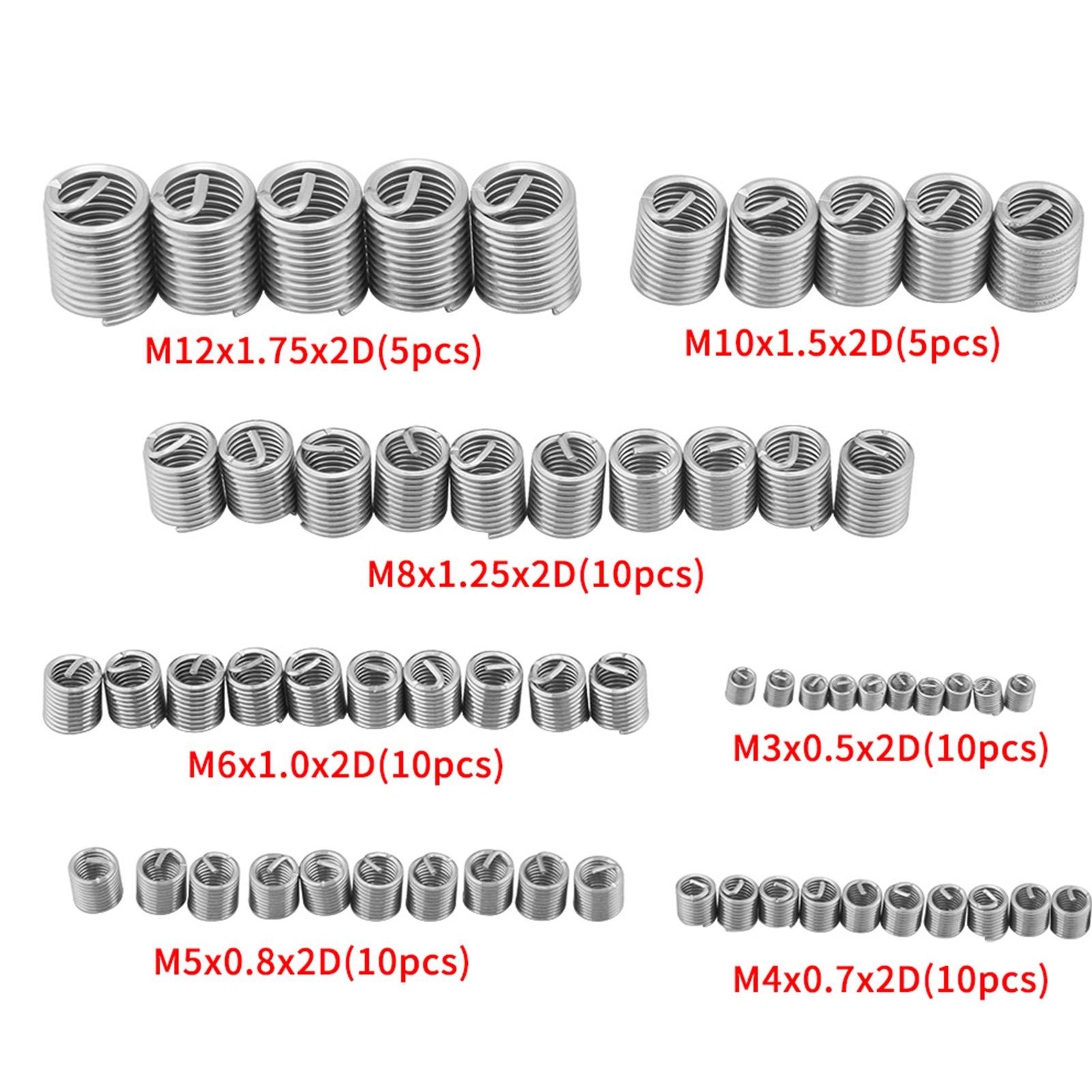 

60 шт. Ремкомплект резьбы из нержавеющей стали M3 M4 M5 M6 M8 M10 M12