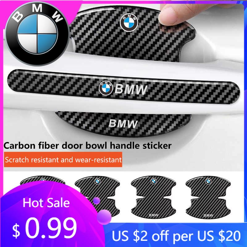 BXJ1 2026 Car Sticker Carbon Fiber Car Door Bowl Handle Protect Stickers For BMW 1 2 3 4 5 6 7 Series X1 X3 X4 X5 X6 X2 X7 F10 F15 F1