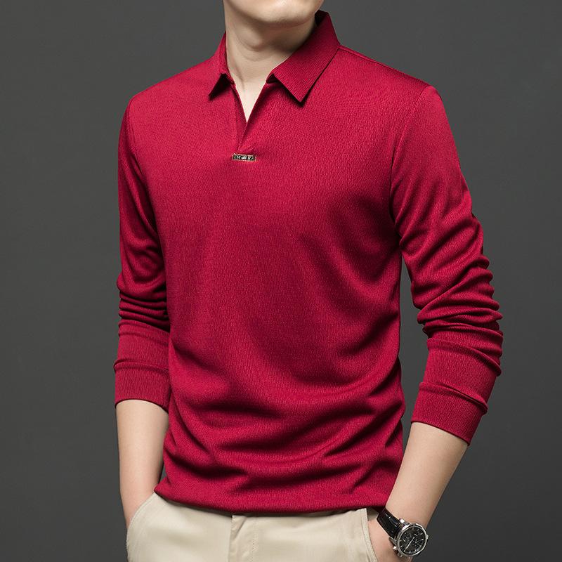 polo Autumn Casual Long Sleeve Lapel Collar Men s Long Sleevet M